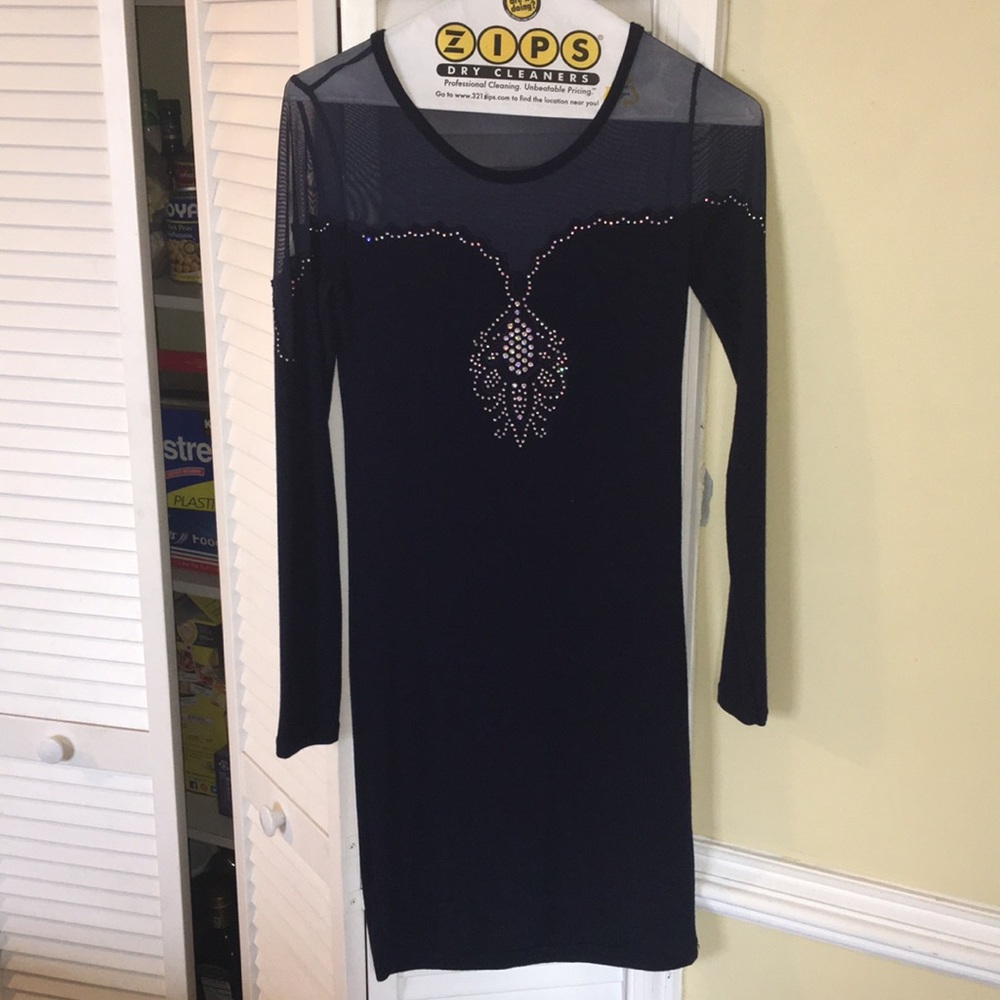 Navy blue, sequined dress